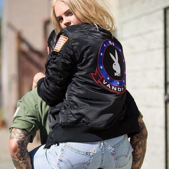 Playboy X Alpha Industry Men’s Vandy-1 Bomber Jacket - Picture 7 of 16